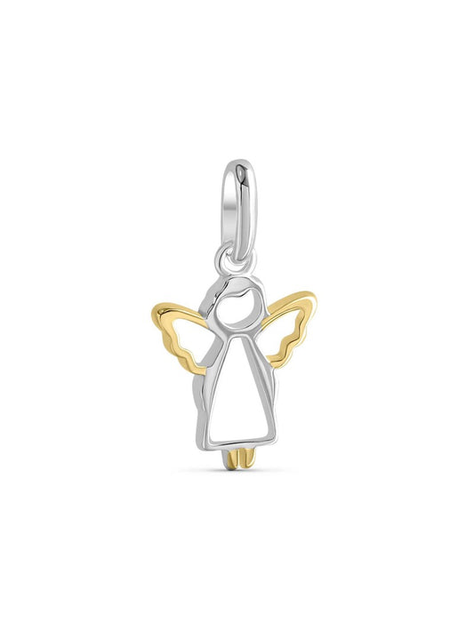 PENDENTIF ARGENT RHODIE - BICOLORE - ANGE