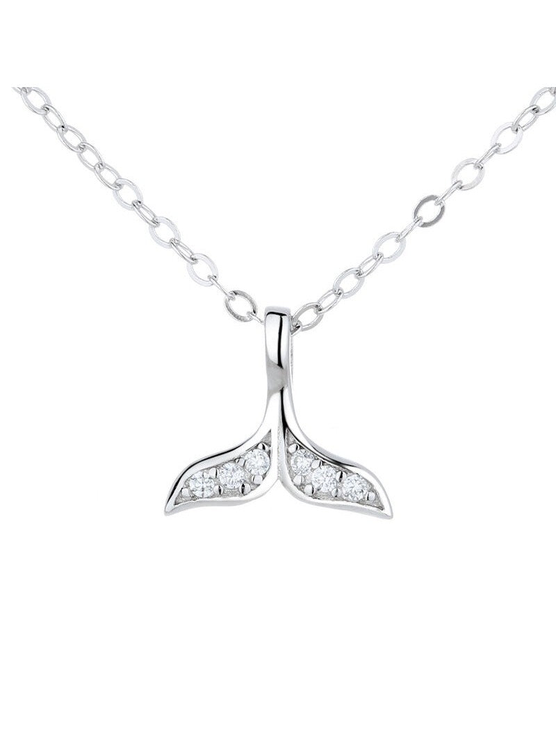 COLLIER PASSION ARGENT RHODIE - ZIRCONIA - 40+5 CM