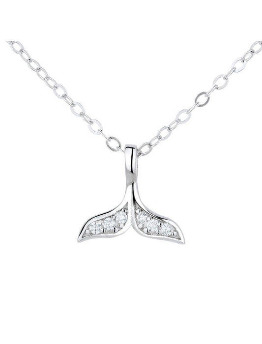 COLLIER PASSION ARGENT RHODIE - ZIRCONIA - 40+5 CM