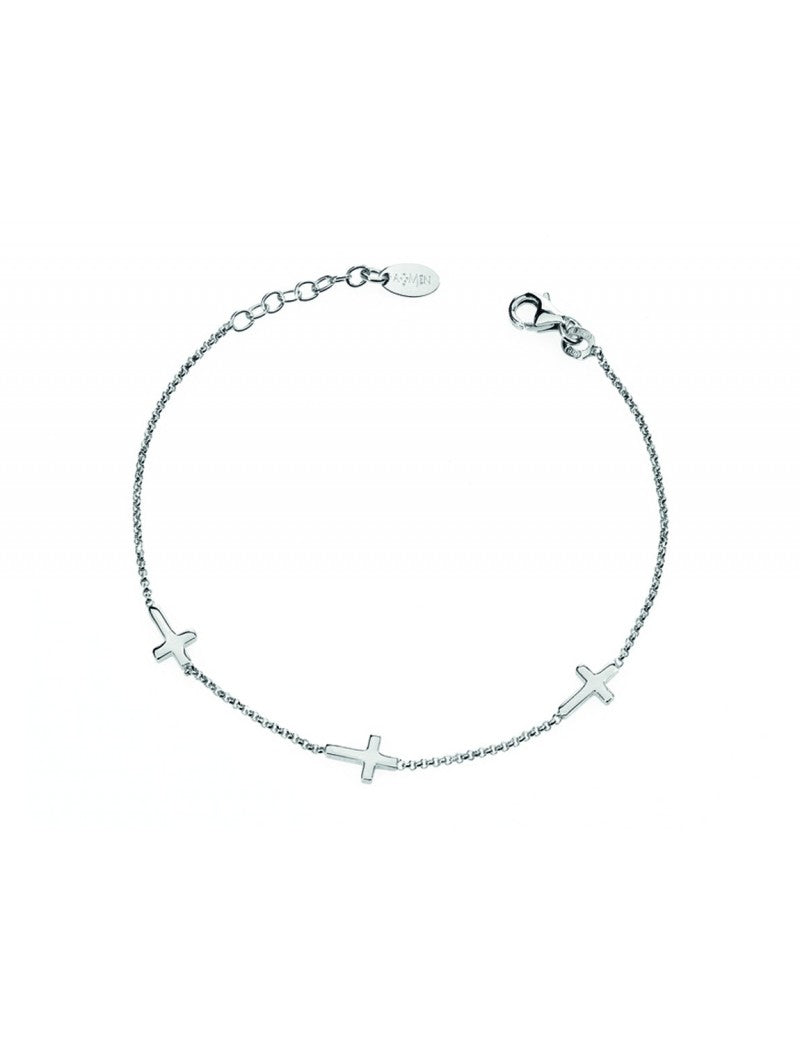 Bracelet en argent massif - Rhodié