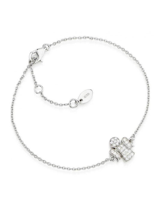 Bracelet en argent 925 et zircons blancs - Rhodié