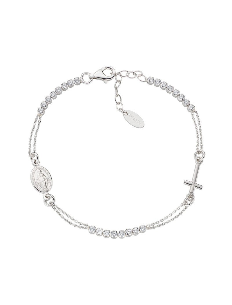 Bracelet en Argent 925 et Zircons blancs - Rhodié