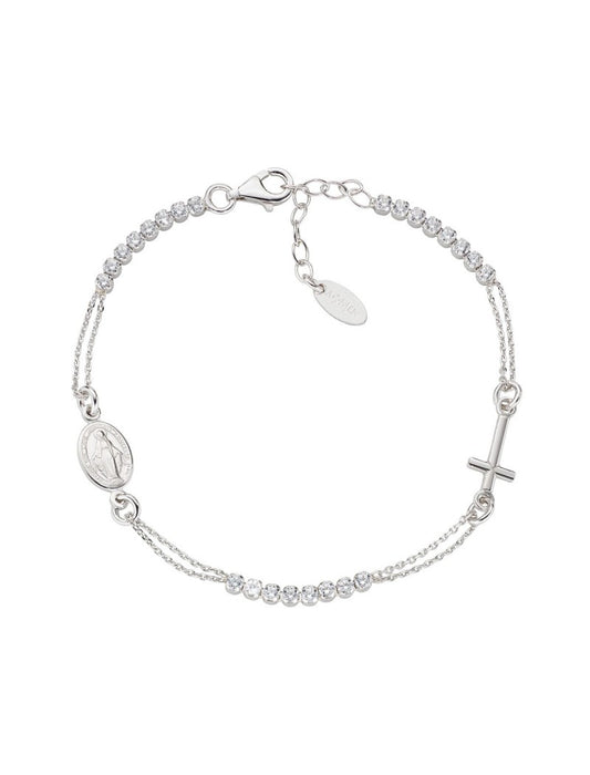 Bracelet en Argent 925 et Zircons blancs - Rhodié