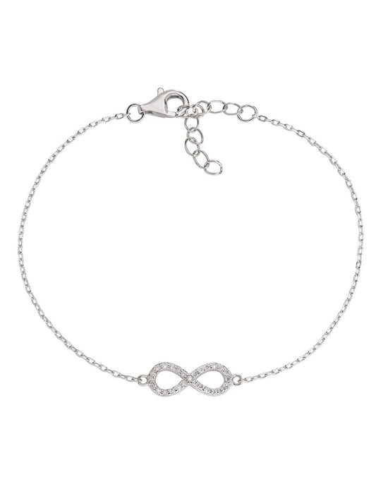 Bracelet en argent 925 et zircons blancs - Rhodié