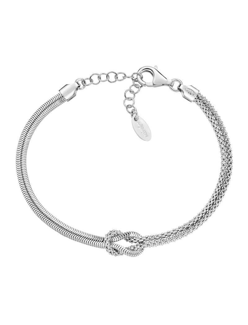 Bracelet en argent massif - Rhodié