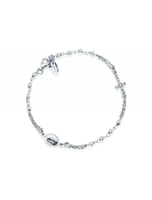 Bracelet en argent 925 et zircons blancs - Rhodié