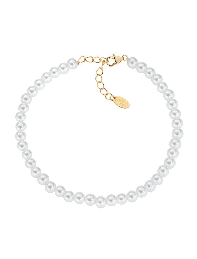 Bracelet en Argent Massif avec Perles Swarovski - Doré