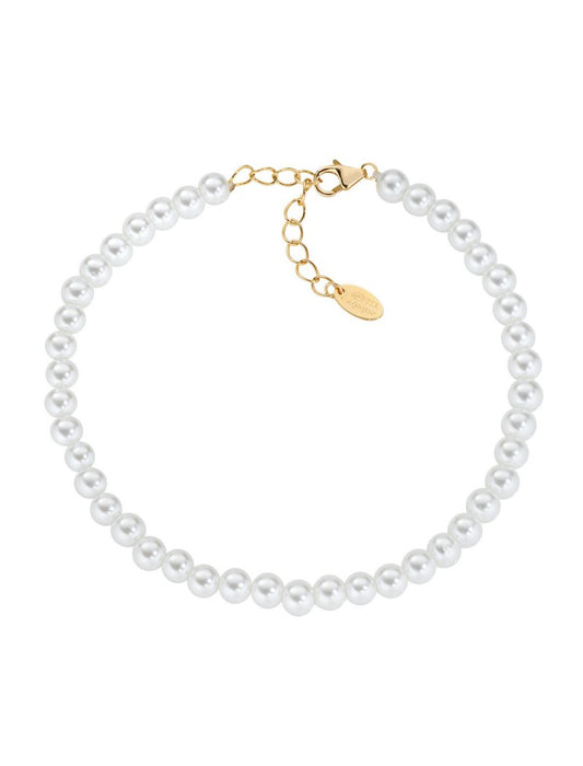 Bracelet en Argent Massif avec Perles Swarovski - Doré