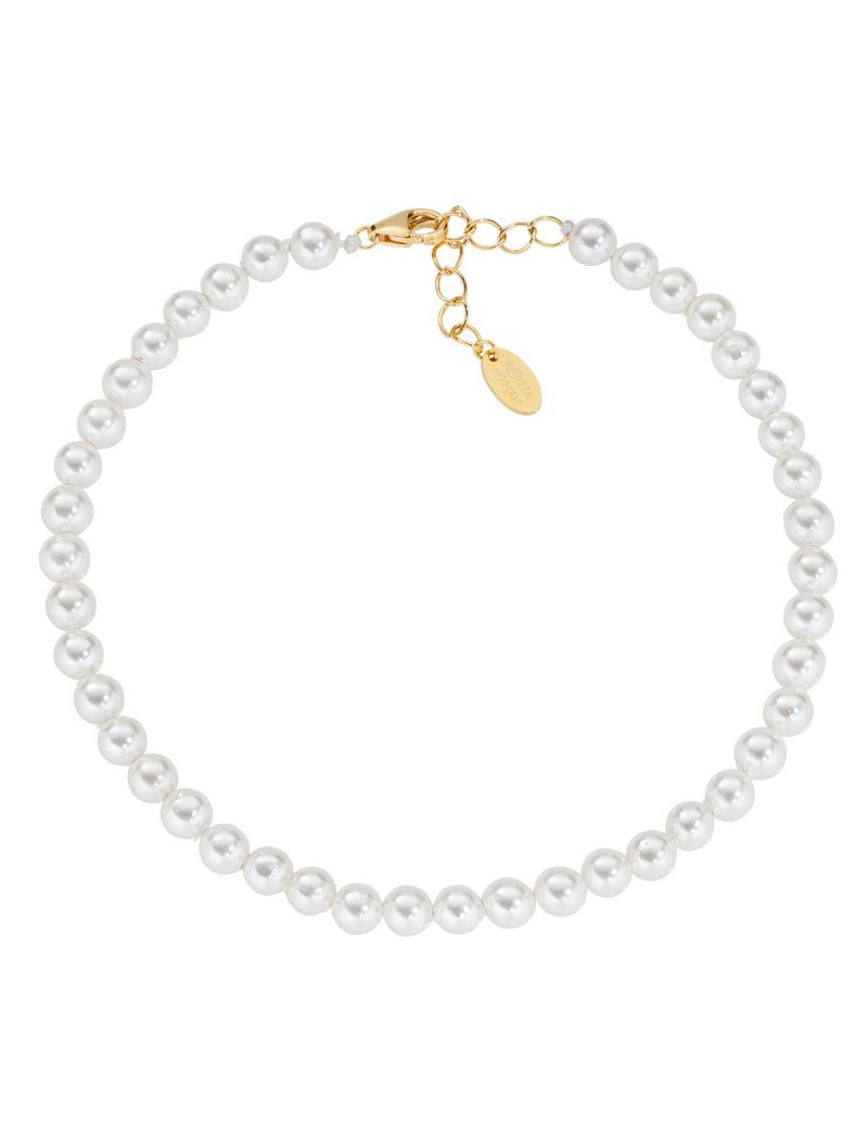 Bracelet en Argent Massif avec Perles Swarovski - Doré