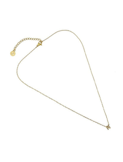COLLIER EMILIA - JAUNE - ZIRCONIA - LETTRE N - 38+5 CM