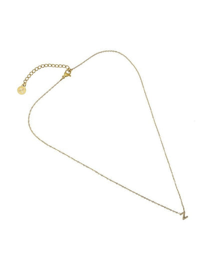 COLLIER EMILIA - JAUNE - ZIRCONIA - LETTRE Z - 38+5 CM
