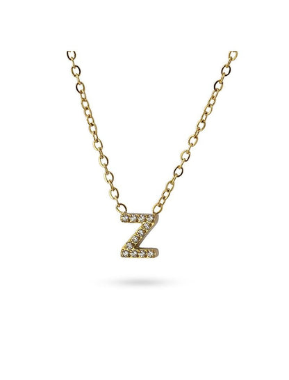 COLLIER EMILIA - JAUNE - ZIRCONIA - LETTRE Z - 38+5 CM