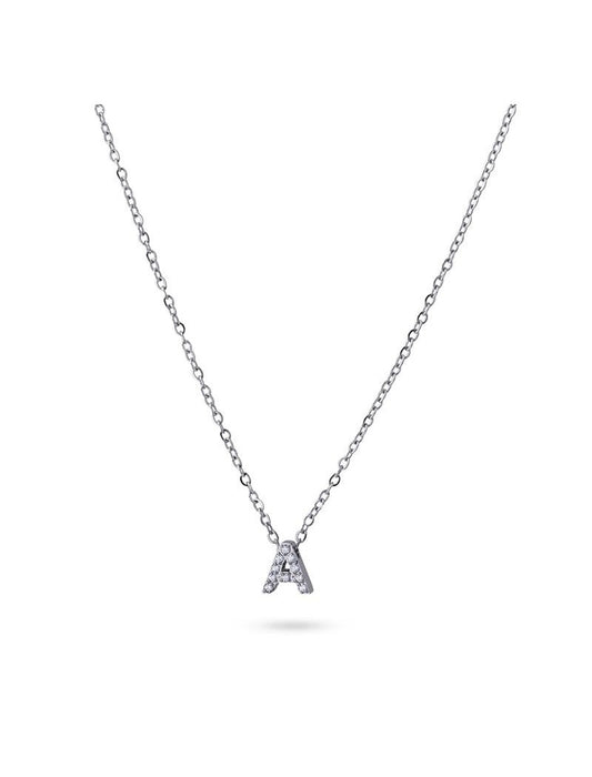 COLLIER EMILIA  - ZIRCONIA - LETTRE A - 38+5 CM