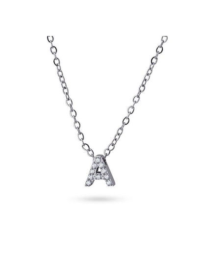 COLLIER EMILIA  - ZIRCONIA - LETTRE A - 38+5 CM