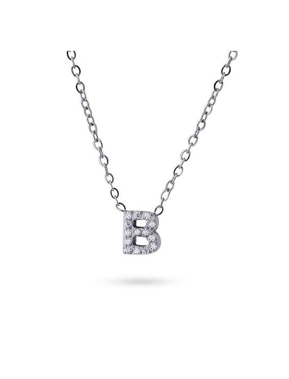 COLLIER EMILIA  - ZIRCONIA - LETTRE B - 38+5 CM
