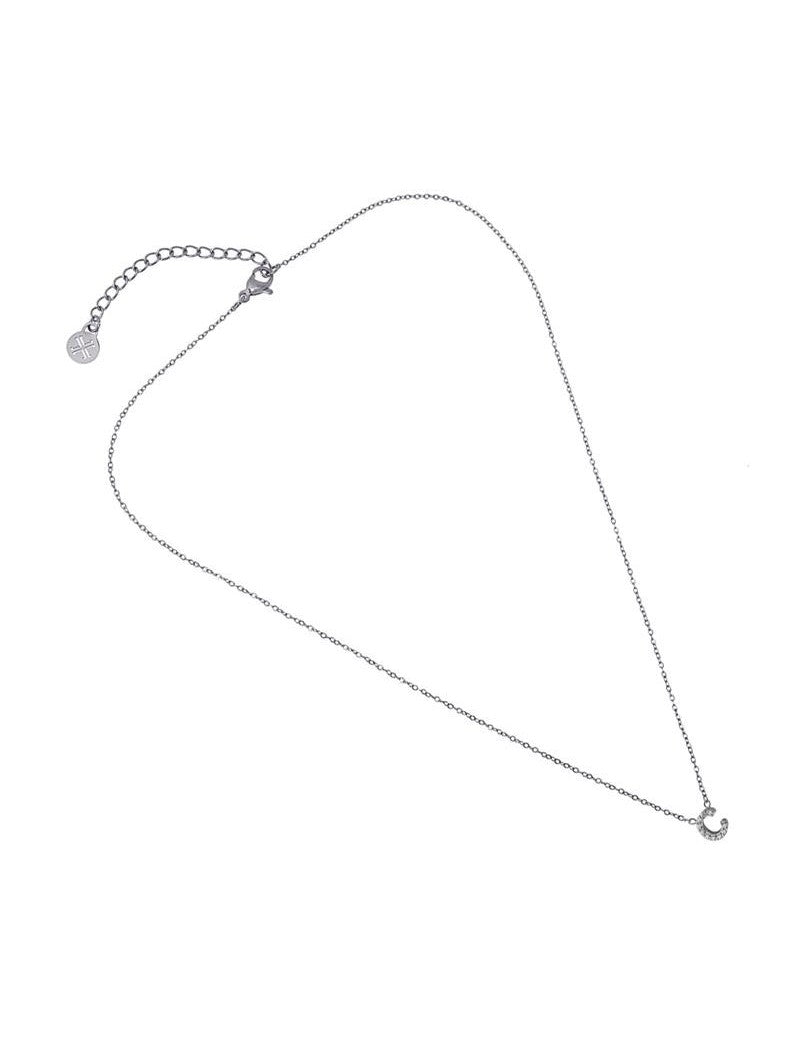 COLLIER EMILIA  - ZIRCONIA - LETTRE C - 38+5 CM