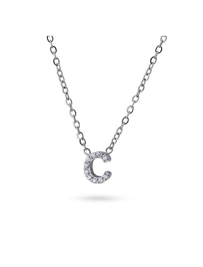 COLLIER EMILIA  - ZIRCONIA - LETTRE C - 38+5 CM