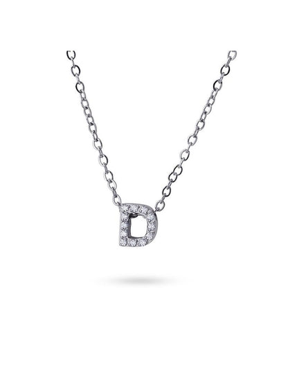 COLLIER EMILIA  - ZIRCONIA - LETTRE D - 38+5 CM