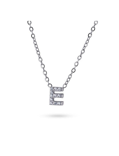 COLLIER EMILIA  - ZIRCONIA - LETTRE E - 38+5 CM
