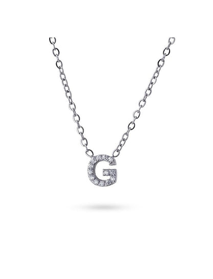 COLLIER EMILIA  - ZIRCONIA - LETTRE G - 38+5 CM