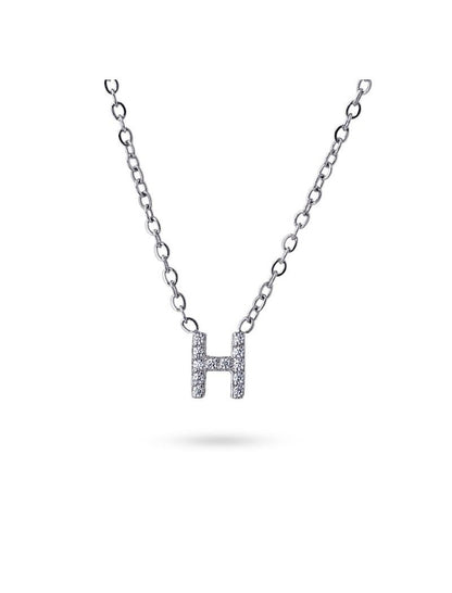 COLLIER EMILIA  - ZIRCONIA - LETTRE H - 38+5 CM