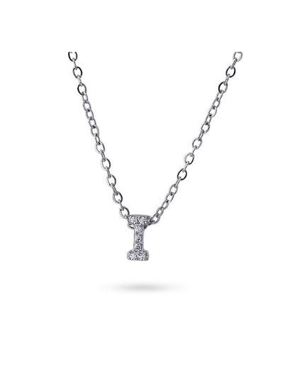 COLLIER EMILIA  - ZIRCONIA - LETTRE I - 38+5 CM