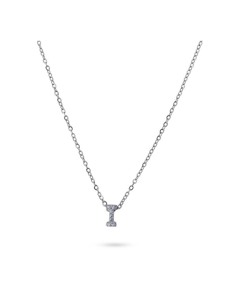 COLLIER EMILIA  - ZIRCONIA - LETTRE I - 38+5 CM