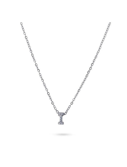 COLLIER EMILIA  - ZIRCONIA - LETTRE I - 38+5 CM