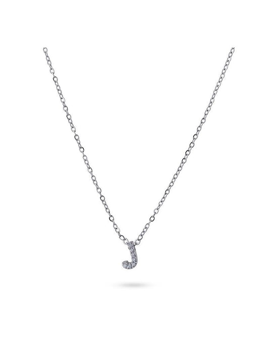 COLLIER EMILIA  - ZIRCONIA - LETTRE J - 38+5 CM