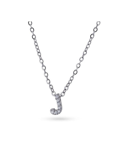 COLLIER EMILIA  - ZIRCONIA - LETTRE J - 38+5 CM