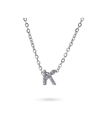 COLLIER EMILIA  - ZIRCONIA - LETTRE K - 38+5 CM
