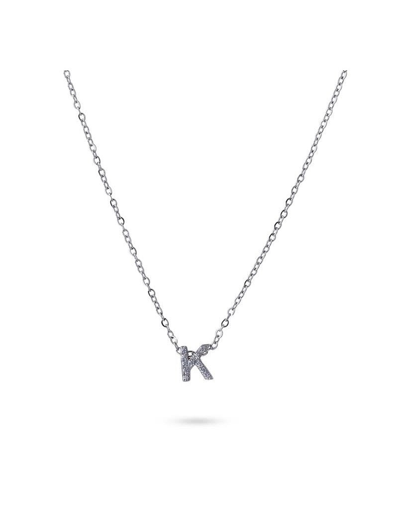 COLLIER EMILIA  - ZIRCONIA - LETTRE K - 38+5 CM