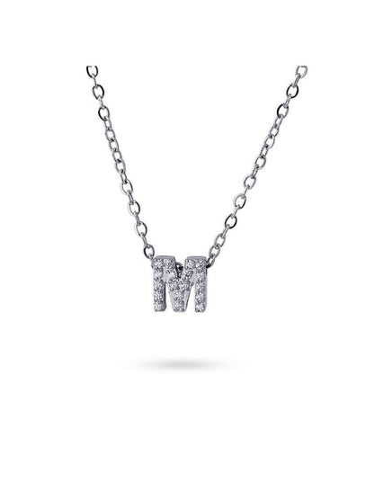 COLLIER EMILIA  - ZIRCONIA - LETTRE M - 38+5 CM