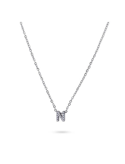 COLLIER EMILIA  - ZIRCONIA - LETTRE N - 38+5 CM