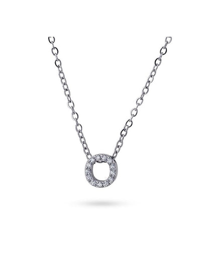 COLLIER EMILIA  - ZIRCONIA - LETTRE O - 38+5 CM