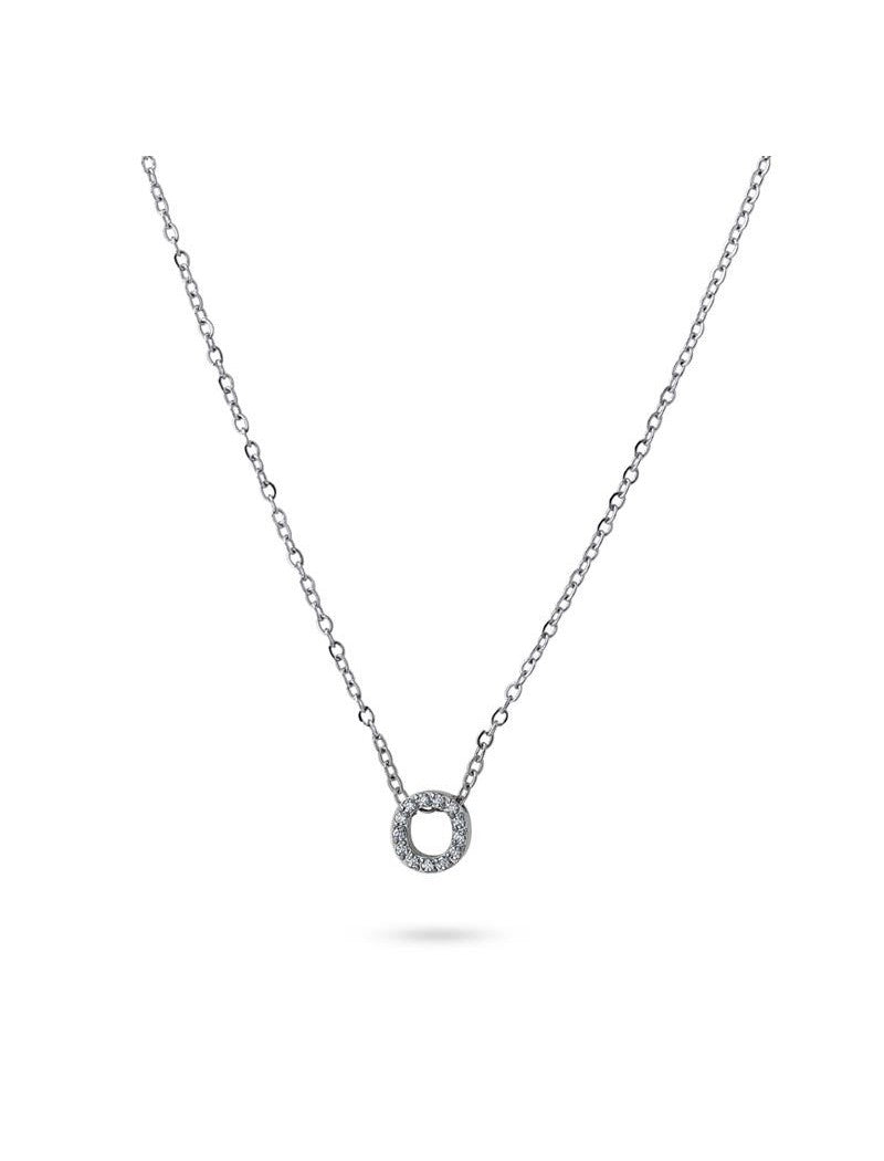 COLLIER EMILIA  - ZIRCONIA - LETTRE O - 38+5 CM