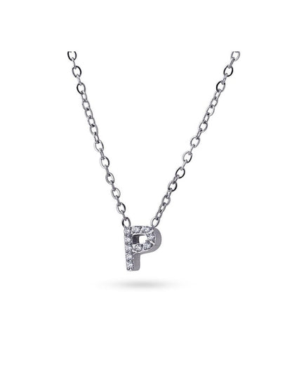 COLLIER EMILIA  - ZIRCONIA - LETTRE P - 38+5 CM