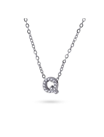 COLLIER EMILIA  - ZIRCONIA - LETTRE Q - 38+5 CM