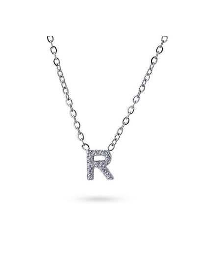 COLLIER EMILIA  - ZIRCONIA - LETTRE R - 38+5 CM