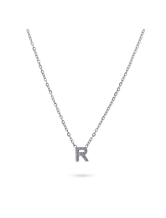 COLLIER EMILIA  - ZIRCONIA - LETTRE R - 38+5 CM
