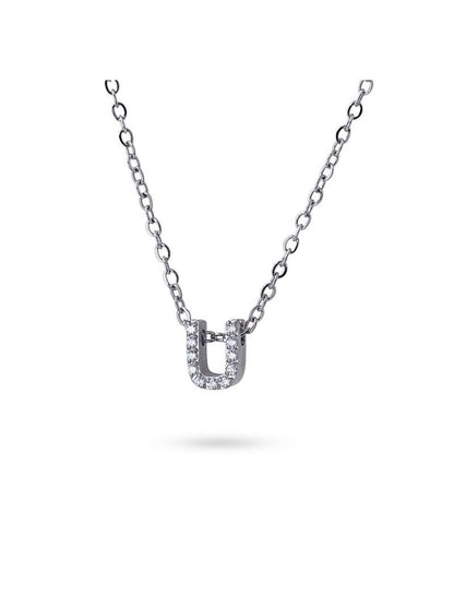 COLLIER EMILIA  - ZIRCONIA - LETTRE U - 38+5 CM
