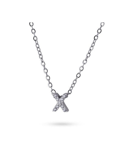 COLLIER EMILIA  - ZIRCONIA - LETTRE X - 38+5 CM
