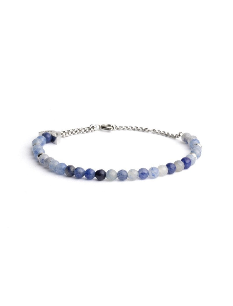 BRACELET DIDYMA - PIERRE NATURELLE AVENTURINE BLEUE - 17+2+2CM