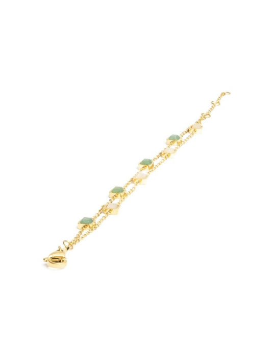 BRACELET - PIERRE NATURELLE AVENTURINE VERT - CITRINE
