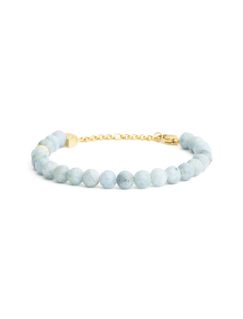 BRACELET DIDYMA - PIERRE NATURELLE CELESTITE - 16+2+2 CM