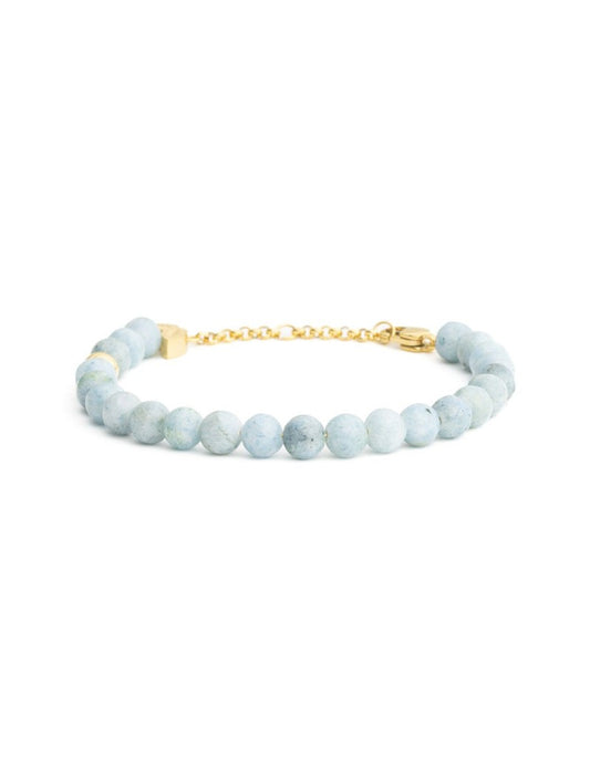 BRACELET DIDYMA - PIERRE NATURELLE CELESTITE - 16+2+2 CM