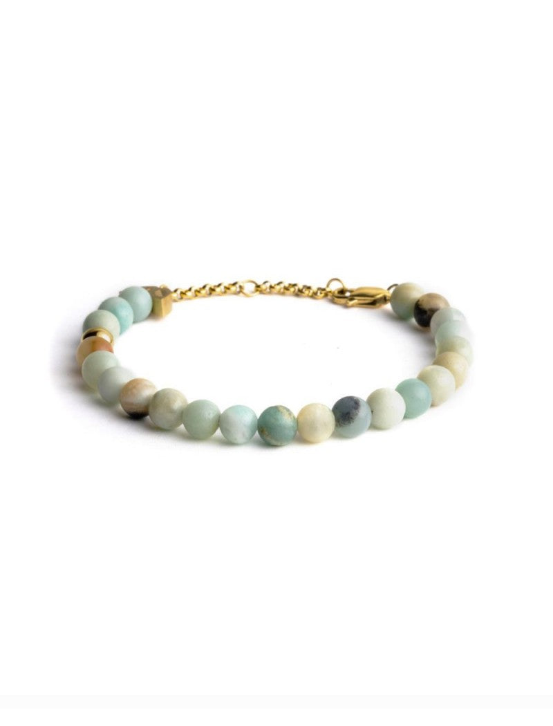 BRACELET ACIER - PIERRE NATURELLE AMAZONITE