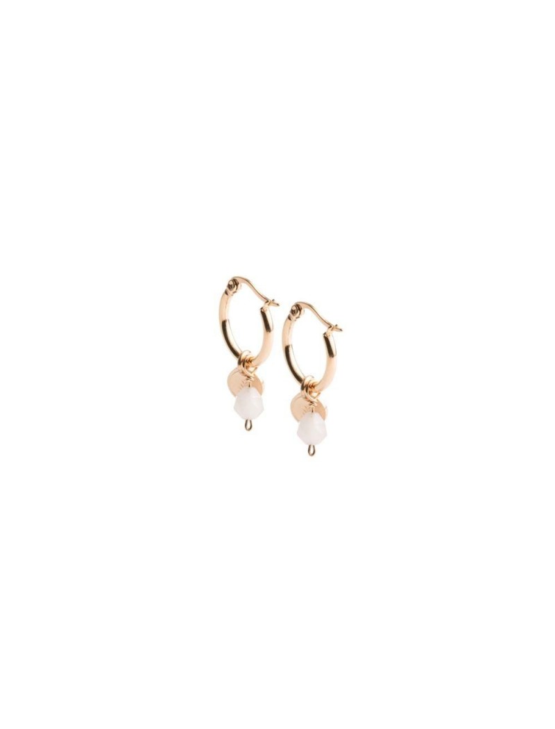 BOUCLES D'OREILLES DIDYMA - PIERRE NATURELLE QUARTZ ROSE