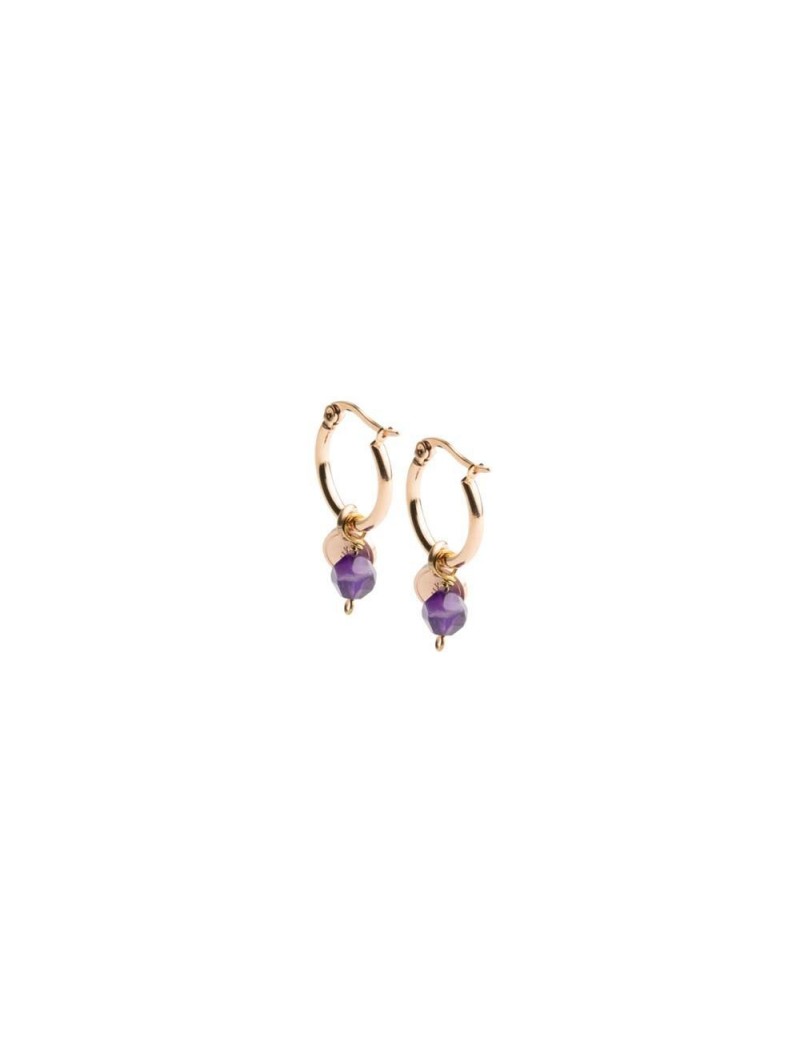 BOUCLES D'OREILLES DIDYMA - PIERRE NATURELLE AMETHYSTE