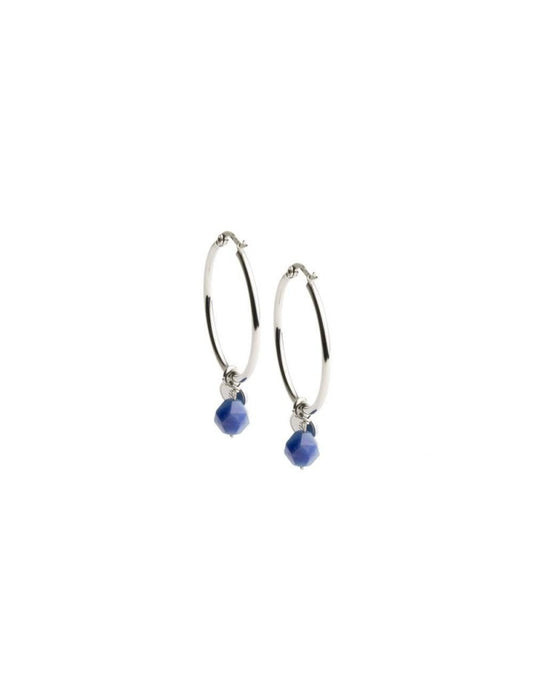 BOUCLES D'OREILLES DIDYMA - PIERRE NATURELLE AVENTURINE BLEUE